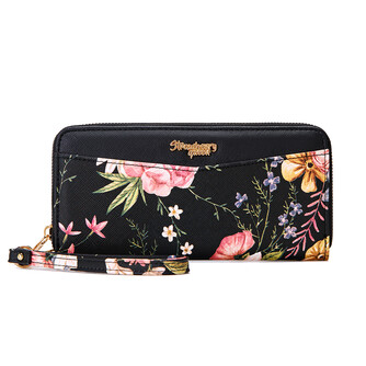 VIVI LONG WALLET - FLORAL BP, BLACK